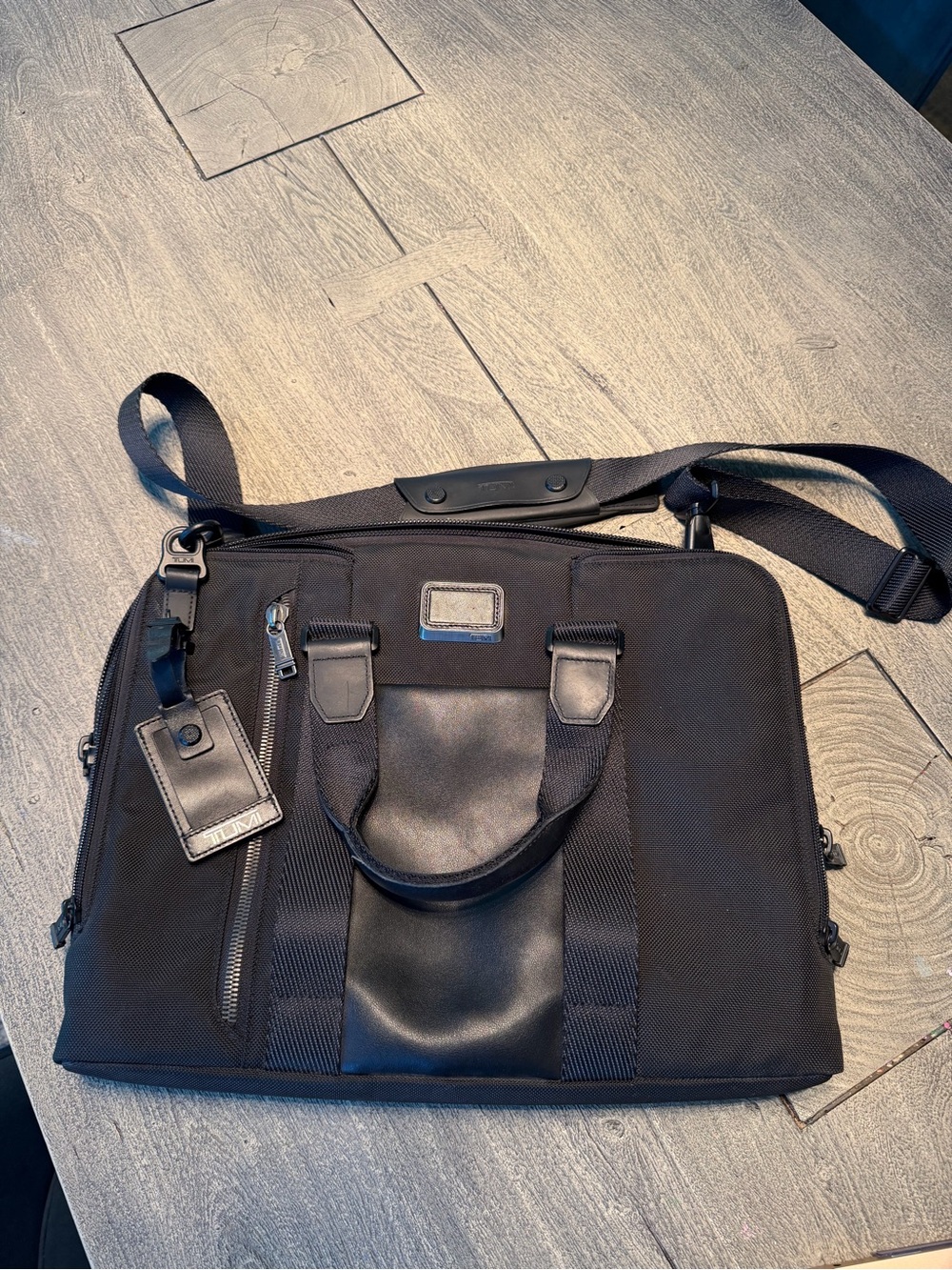 Fumo Avalon Black Men’s Briefcase Messenger Bag with Shoulder Strap